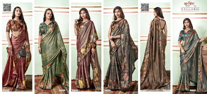 Anshita By Vallabhi Printed Designer Brasso Sarees Wholesale Shop In Surat